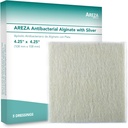 Areza 실버 칼슘 Alginate 항균 상처 드레싱 패드 – Sterile, Non-Stick, Highly Absorbent; 부상 배수 및 감염 위험 (4.25′′×4.25′′, 상자 당 5-Pack), 1 박스