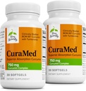 Terry Naturally CuraMed 750mg - 뇌 및 심장 건강에 대한 산화 보충 - 고순도 쿠르쿠민 복합체와 보충 - Kidney, Liver & 면역 건강 지원 - 30 Softgels (팩 2)