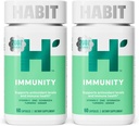 Habit Immunity 보충교재 2 팩 (120의 캡슐) - 새로운 보기, Echinacea, Elderberry, 심황, Immune 건강 및 산화 방지제 수준, Vegan, 비 GMO를 지원하는 아연 혼합