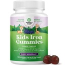 아이 철 Gummies - 더 강한 면역력 및 에너지를위한 Gentle과 어린이를위한 혈액 빌더 철 보충제 - 비타민 B12, Folate & 비타민 C Gummies - 유아용 Vegan GMO 및 글루텐 무료 - 90 카운트