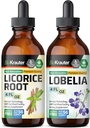 BIO KRAUTER Licorice 뿌리 Tincture 4 Fl. Oz. & Lobelia Tincture 4 Fl. Oz.