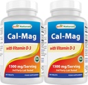 비타민 D3를 가진 제일 자연적인 칼슘 마그네슘 1500mg 서빙 180 정제 (180의 조사 2))