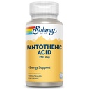 SOLARAY Pantothenic Acid 250mg | 비타민 B5 | 에너지 대사, 머리, 피부, 손톱 및 소화 지원 | 100CT