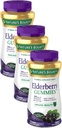 Nature's Bounty Elderberry Gummies, 규정식 보충교재, 지원 면역력, 비타민 A, C, D, E 및 아연, 100 mg, 70 Gummies (포장 3)를 포함합니다