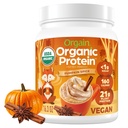 Orgain 유기 채식 단백질 분말, 호박 향미료 계절 풍미 - 식물 단백질의 21g, 5g Prebiotic 섬유, 락토스 성분 없음, 추가 설탕 없음, 비 GMO, 쉐이크 및 스무디, 1.02 lb
