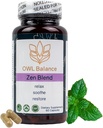 젠 블렌드 - 스트레스와 불안 완화 Ashwagandha, L-Theanine, Holy Basil, Skullcap, Passionflower & Lemon Balm | 지원 무드, 초점 및 스트레스 완화 | Vegan & Non-GMO | 60 캡슐