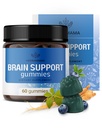 HERBAMAMA 두뇌 지원 Gummies - Ashwagandha, Bacopa Monnieri, 비타민 C & B12 - Vegan, Non-GMO Calming Gummies - 60 Pectin 기반 Blueberry-Flavored Chews