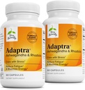 Terry Naturally Adaptra - Adrenal Health 지원 보충 - Rhodiola Rosea Extract와 Ashwagandha 보충 - 에너지 및 농도 지원을위한 초본 보충 - 60 캡슐 (팩 2)