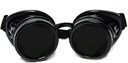 GloFX Steampunk Goggles Tinted - Rave EDM 축제 액세서리 - 고딕 코스프레 용접기 고글 - 다크 틸트 렌즈가있는 검은 고글