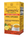 Hyleys Ginger Turmeric Tea Lemon 맛 - 25 티백 (12 팩 - 300 티백 총) - 웰빙 초본 보충 녹차