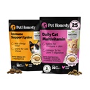 Cat Multivitamins + Immune 지원 Lysine 이중 짜임새 Chew 보충교재 뭉치 - 전반적인 면역력, 합동, 피부 & 외투 및 고양이 알레르기 완화 지원 - Sneezing, Runny Nose
