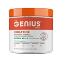 Genius Micronized Creatine Monohydrate Powder, Post Workout Supplement, Green Apple - 자연적으로 맛있고 단화 된 100 % - 근육 건물, 세포 에너지 및인지 기능 지원 - 195g