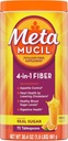 Metamucil 4-in-1 Psyllium Husk 섬유 보충교재, 진짜 설탕, 72의 큰술, 식물 기초를 두어 Psyllium Husk 섬유로 한 소화 건강을 위한 주황색 맛있은, 매일 섬유 분말