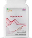 Ved RESVERATROL 1000 mg 90 정제, 유력한 산화제 &는, 노화 방지, 심장 혈관 지원, 병 당 90 일 공급을 승진시킵니다.