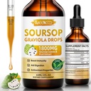 Soursop Graviola 액체 하락 1800mg의 자연적인 산화제, 세포 지원 & 재생, 면역 부스트, Soursop Bitters 액체, 설탕 자유로운, 비 GMO, 채식주의자, 오렌지 풍미, 2개의 FL OZ