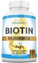 Biotin 10,000 mcg 높은 힘 - 자연적인 머리, 피부, 못 & 대사 120의 캡슐