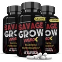 Justified Laboratories (3 팩 Savage는 최대 1600MG 고급 남자의 Heath Formula180 캡슐을 성장합니다.