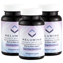 Relumins 진보적인 백색 활동적인 글루타티온 Complex - 6X 승압기, ALA & NAC를 가진 최대 복용량 900mg 글루타티온 - 노화 방지 피부 Brightening 보충교재 - 60의 모자 x 3 병