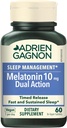 Adrien Gagnon - Melatonin 10mg, Deep Sleep 용 듀얼 액션 시간 릴리스 Melatonin, 성인 추가 강도를위한 자연 수면 보조, 60 Vegan Melatonin 빠른 용해 정제