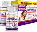 Saffron 보충제 - 100 % 순수 Saffron 추출물 캡슐 - Boost Energy & Mood, Focus, Vision, Support Eye, Retina 및 Lens Health, 지원 Heart Health for Women & Men - Made in USA - 120 캡슐