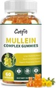 Lungs에 대한 Catfit Mullein Gummies – Quercetin과 Mullein 잎 추출물, 호흡 및 면역 지원을위한 Elderberry, Lung Health & Breathing, Vegan, 파인애플 맛, 60 Gummies