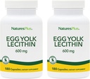NaturesPlus Egg Yolk Lecithin - 600 mg, 180 캡슐 - 2 팩 - Soy Free, 글루텐 무료 - 180 총 서빙