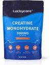 Luckycare 크레아틴 Monohydrate - 5000 mg 순수한 Micronized 크레아틴 - 힘 & 성과를 위한 크레아틴 분말 지원 - 100개의 서빙, 500G