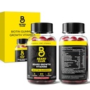 Beard Club Biotin Beard 성장 비타민 Gummies - 남자를위한 헤어 보충 - 비타민 B12, E, & C 두껍게 풀러 찾기 얼굴 헤어 - Strawberry Gummy