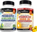 고강도 비타민 D3 5000 IU 125 mcg (1 년 공급) 플러스 40 억 CFU 매일 Probiotic 보충교재 (2 달 공급)