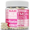 SHIZAM TMG 베타인 알파 Lipoic 산성 ALA D3 Fisetin Gummies, Tri-Methylglycine trimethylglycine R-Alpha NAD+ 플러스 + HCL 보충 교재, Mitochondrial Senolytic 활성제, NR 캡슐 분말 600mg 1000mg