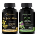 St Johns Wort 900mg-Mood 지원 보충교재 심장 보충교재. 브로콜리 200mg BioPerine 10mg-Hormone와 여성 및 남성을위한 에스트로겐 균형 300mg.120 식물성 캡슐 (2 MONTHS SUPPLY)