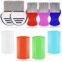 LABOTA 9 PC Lice Combs, Flea Combs, 머리 빗 두 배 편들어진 정밀한 이 Combs, 금속 이빨을 가진 제거 Dandruff 빗, 스테인리스 뛰기 및 머리 쥐 처리를 위한 Nit 빗
