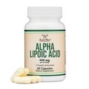 서빙 당 알파 Lipoic 산 600mg, 60 캡슐 (Third Party Tested, Non-GMO, Gluten Free, Vegan Safe) 신경병 및 심장 혈관 건강 (ALA 보충) 더블 우드