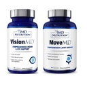 1MD 영양 MoveMD & VisionMD 합동 지원 & 눈 배려 - 교원질, Hyaluronic 산, Astaxanthin, OptiLut Lutein, Zeaxanthin