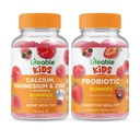Lifeable 칼슘 마그네슘 & 아연 아이 + Probiotic 2 억 CFU 어린이, Gummies 번들 - 훌륭한 타스팅, 비타민 보충, 글루텐 무료, GMO 무료, Chewable Gummy