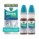 Vicks Sinex SEVERE Allergy & Sinus Nasal Spray, Original Ultra Fine Mist, Decongestant Medicine, 콜드 또는 알레르기, Sinus Pressure Relief, 265 스프레이 x 2로 인해 Nasal Congestion의 구호