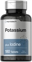 Horbäach Potassium 염화물 보충 | Plus Iodine | 180 채식 정제 | Non-GMO 및 글루텐 무료