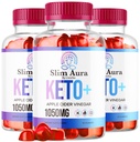 (3 팩) 슬림 Aura Keto ACV Gummies - 공식 슬림 Aura Keto Plus Apple Cider Vinegar 1050MG 고급 공식 거미, 모든 천연 프리미엄 공식, Slimaura Gomitas 리뷰, 5 개월 동안 300 Gummies
