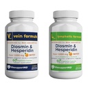 VITASUPPORTMD - 정맥과 림프식 공식 뭉치, Diosmin Hesperidin 1000 mg, 2x60 캡슐, 순환, 림프 및 정맥 지원을 위한 MPFF Complex