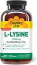 B-6를 가진 국가 생활 L 리진 1000mg, Immune 건강을 지원하고십시오, 입술과 입, 250-Count, 증명한 글루텐 자유로운, 증명한 채식주의자에 있는 교원질 재생을 승진시킵니다