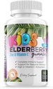 Kids Elderberry Gummies + 비타민 C + Echinacea & Bee Propolis 어린이 Multivitamin Gummy Chews chewable Immune 지원 미국에서 만든 글루텐 무료 비 GMO 60 거미 전체 식품 시장