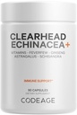 코 튼 Clearhead Echinacea+ 보충 - Echinacea, Schisandra, Feverfew, Coptis, 미국 인삼, Astragalus, 마늘, Probiotics, 비타민 C & D3, 아연, 셀렌 - 명확한 머리 비타민 - 90의 캡슐