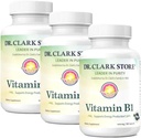 Bernard Jensen의 Dr. Clark Store 비타민 B1 Thiamine 500mg 보충 - 건강한 신경 체계 & 에너지 대사, 글루텐 자유로운 글루텐 자유로운, Dairy를 위한 Thiamine B1 보충교재 - 100 젤라틴 캡슐 3Pack