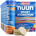 Nuun 스포츠 마그네슘, 칼슘, 칼륨, 염화물 및 나트륨, 글루텐 무료 및 채식, 혼합 된 맛, 6 팩 (60 인분 총)