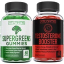 Atlantis Nutrition Supergreens 60 Gummies + 테스토스테론 부스터 2 팩 (120 Gummies)