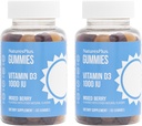 NaturesPlus Gummies 비타민 D3 1000 IU, 혼합 Berry - 60 Gummies, 2 팩 - Bone Health & Immune 기능을 홍보 - Vegan, Gluten Free, Non-GMO - 120 총 서빙