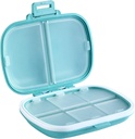 Holii Travel Pill 주최자, 8 Compartments Portable Pill Case, 매일 Pill Box to Hold Vitamins, 포켓 Purse Medicine 주최자를위한 작은 Pill Container (블루)