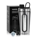 단백질을 위한 TOOFEEL 셰이커 병은 2 섞는 공을 가진 28 oz 스테인리스 단백질 셰이커, 냉각/뜨거운, 눈에 보이는 창 금속 셰이커 컵, 누설방지, BPA 자유로운 병 셰이커를 섞습니다