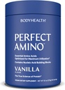 BodyHealth PerfectAmino Powder - 사전 및 포스트 운동을위한 BCAA 및 EAA 분말 - 남성과 여성을위한 아미노산 에너지 음료는 Lean 근육과 회복을 지원하기 위해 - Vanilla - 60 서빙
