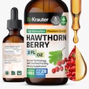 BIO KRAUTER® Hawthorne Berry 보충교재 - 순수한 채식주의자 Hawthorn 베리 액체는 2 Fl.Oz를 봉사 당 655 mg를 28 공급의 일 - 전반적인 지원 & 매일 웰니스를 위해 사용해 - 알콜 & 설탕 자유로운
